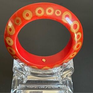 Kenneth Jay lane chunky Bangle with Gold Circle Motif.